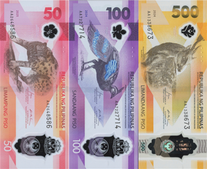 (595) ** PNew (PN237,240,241e) Philippines - 50,500,1000 Piso (2